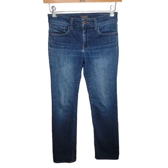 Nydj Marilyn Straight Leg Denim jeans size 4P 4 petite - Picture 1 of 6